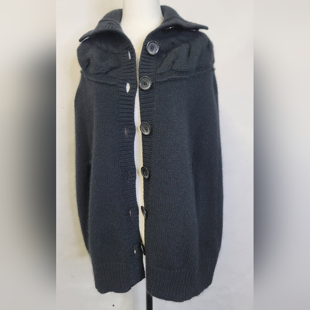 Club Monaco Knit sweater wool/Angora/cashmere blend buttoned sweater/ Cape